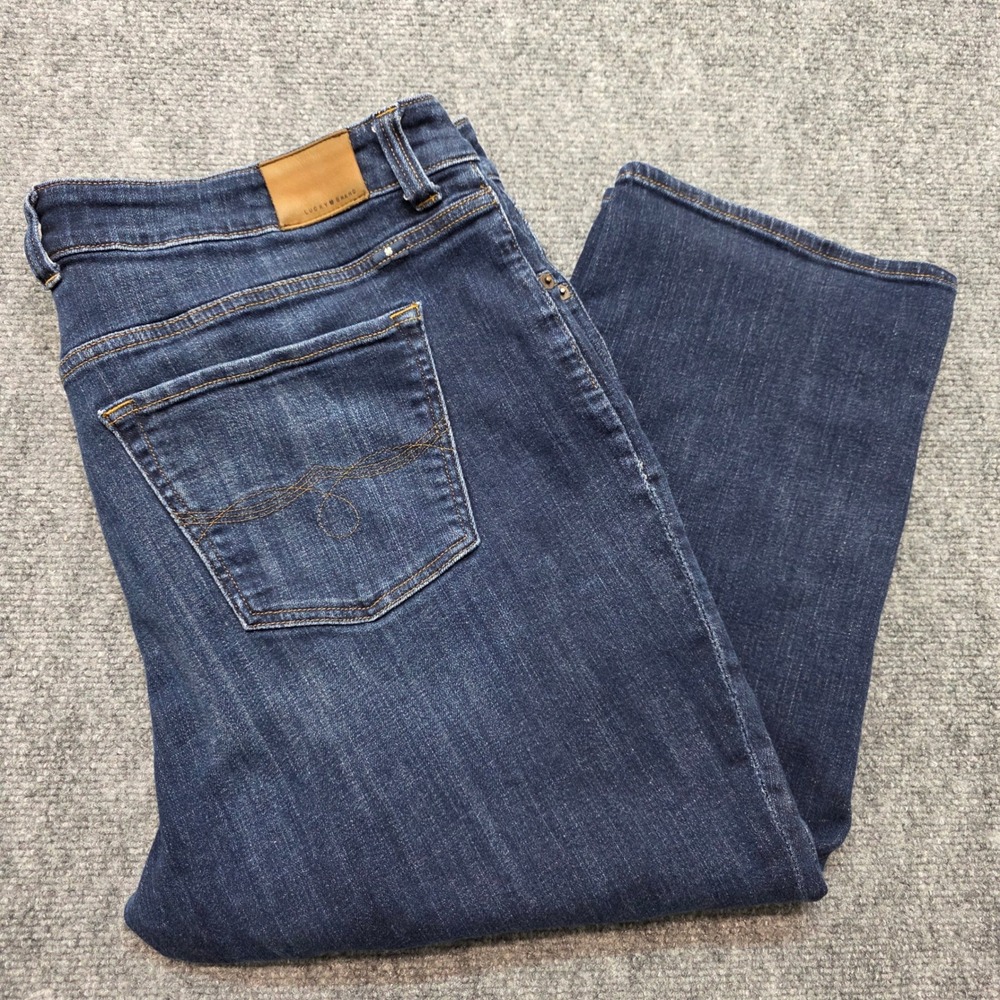 Lucky Brand Emma Crop Jeans Womens 18W Dark Wash Stretch Denim Mid Rise Cropped